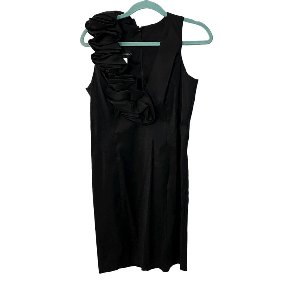 Jessica McClintock Black Cocktail stretch Evening Dress sleeveless size 12 - Picture 2 of 6